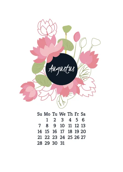 2016 jaar floral kalender — Stockvector