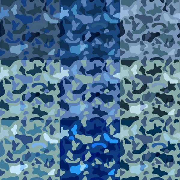 Padrões de tecido de camuflagem militar — Vetor de Stock