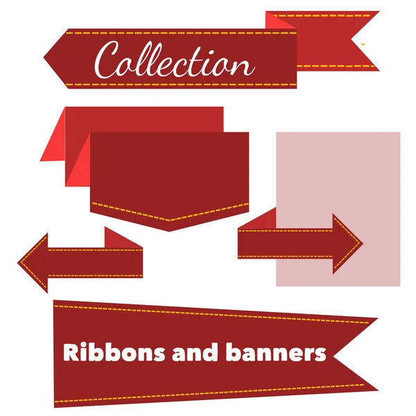 Kolekcja wstążki i banery — Wektor stockowy