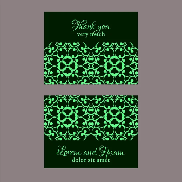 Cartão de visita com padrão floral geométrico —  Vetores de Stock