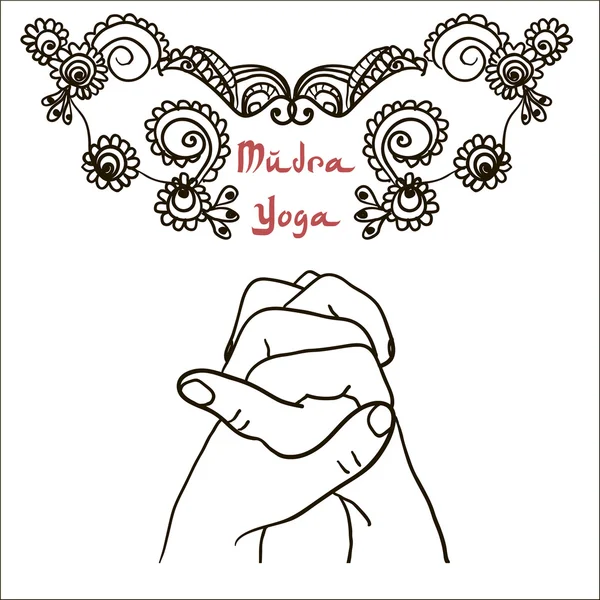 Élément yoga mains Ushas mudra — Image vectorielle