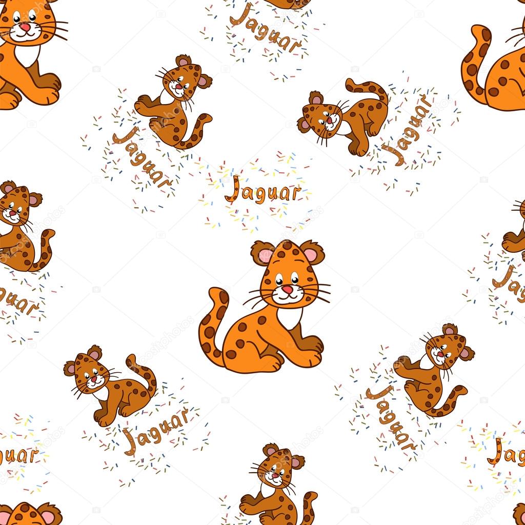 pattern with jaguar cubs