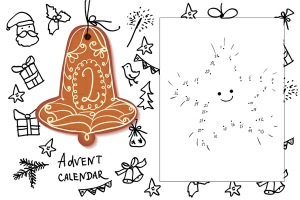 Adviento Calendario de Navidad — Archivo Imágenes Vectoriales