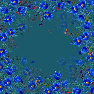 çerçeve çiçek yaz arka plan