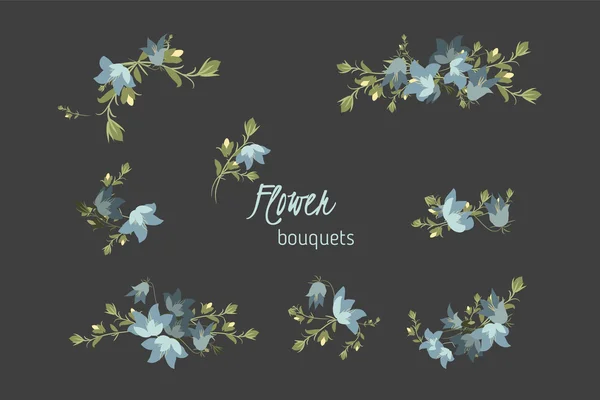 Vintage background with bellflowers — Wektor stockowy