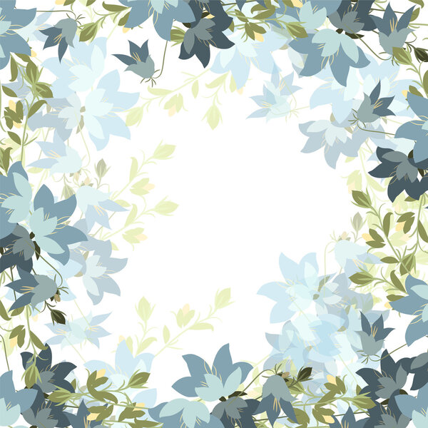 Vintage background with bellflowers