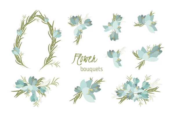 Blumen Krokus Retro Vintage Hintergrund — Stockvektor