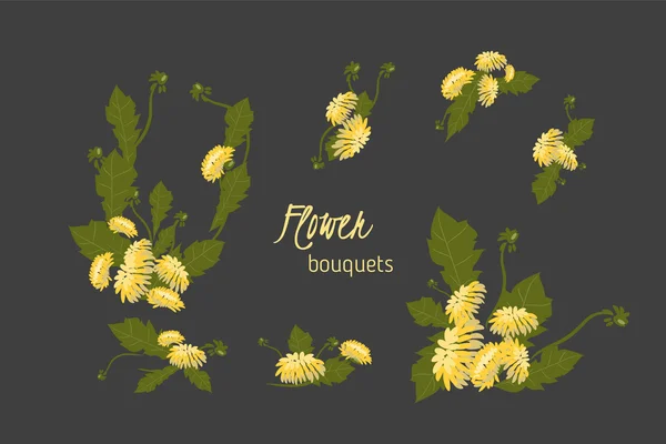 Narin karahindiba çiçekler — Stok Vektör
