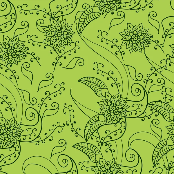 Mehendi patrón de flores sin costura — Archivo Imágenes Vectoriales