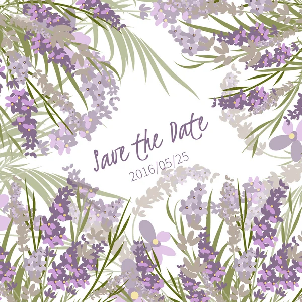 Fondo de lavanda floral — Vector de stock