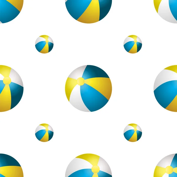 Arrière-plan avec des balles de plage colorées — Image vectorielle