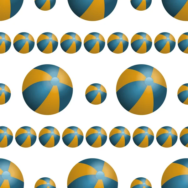 Arrière-plan avec des balles de plage colorées — Image vectorielle