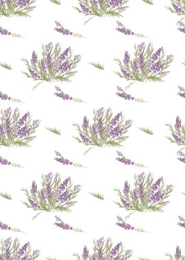 Çiçek lavanta retro desen