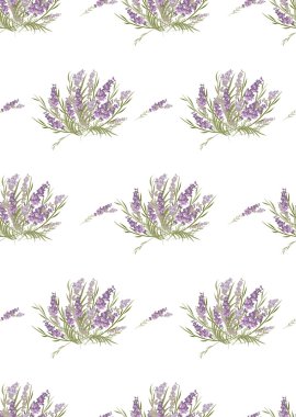 Çiçek lavanta retro desen