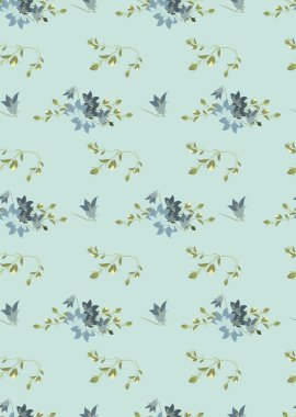 Çiçek harebell retro desen