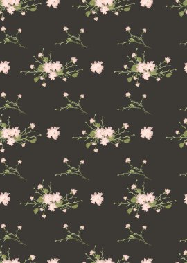 Çiçek karanfil retro desenli