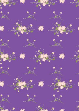 Çiçek karanfil retro desenli