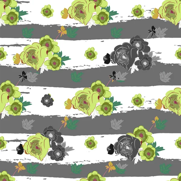 Pivoine florale à rayures colorées — Image vectorielle