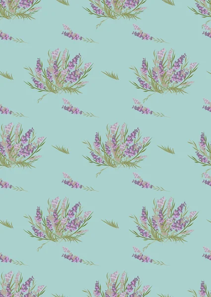 Patrón retro de lavanda floral — Vector de stock