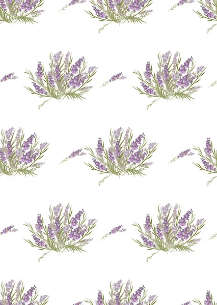 Blommig lavendel retro mönster — Stock vektor