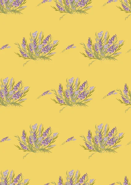 Padrão retro de lavanda floral — Vetor de Stock