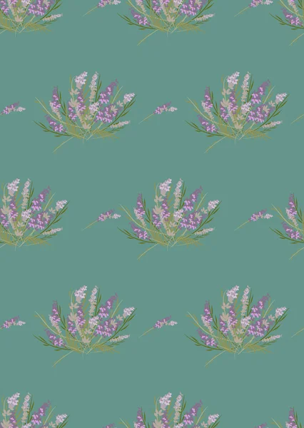 レトロなパターンの花ラベンダー — ストックベクタ