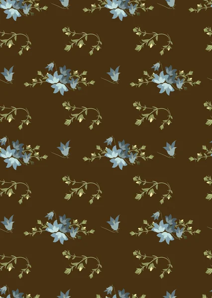 Çiçek harebell retro desen