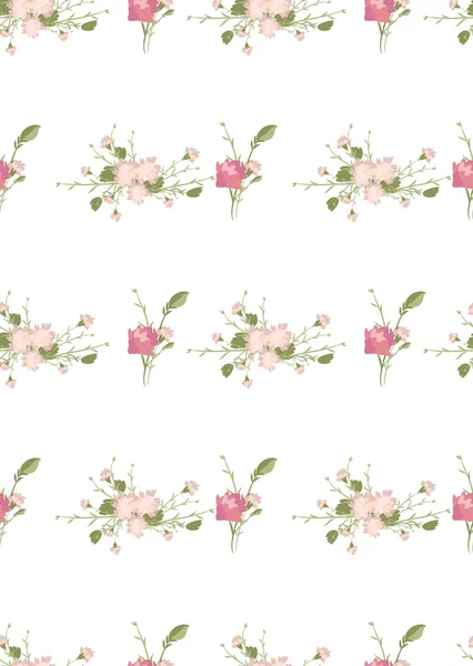 Floral carnation retro pattern — Stock Vector