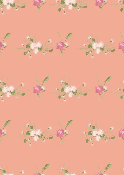 Oeillet floral motif rétro — Image vectorielle