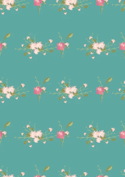 Padrão retro cravo floral — Vetor de Stock