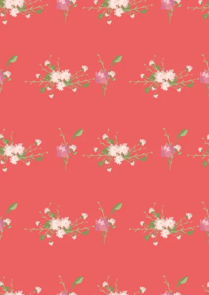 Floral carnation retro pattern — Stock Vector