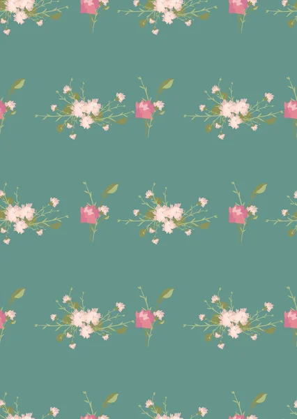 Padrão retro cravo floral — Vetor de Stock