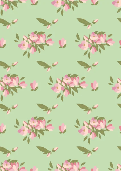 Magnolia patrón vintage retro — Vector de stock