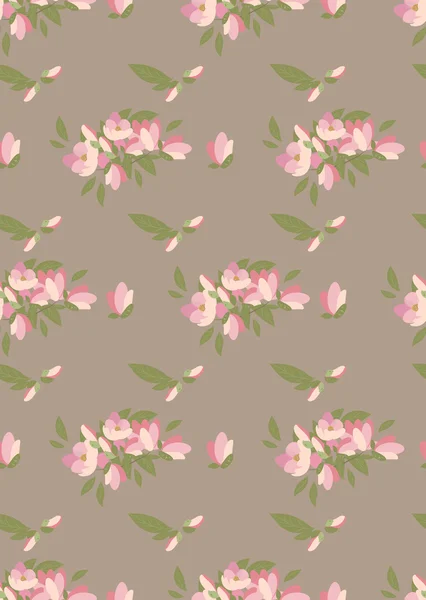 Modèle vintage rétro Magnolia — Image vectorielle