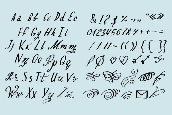 Alphabet calligraphie style brosse — Image vectorielle