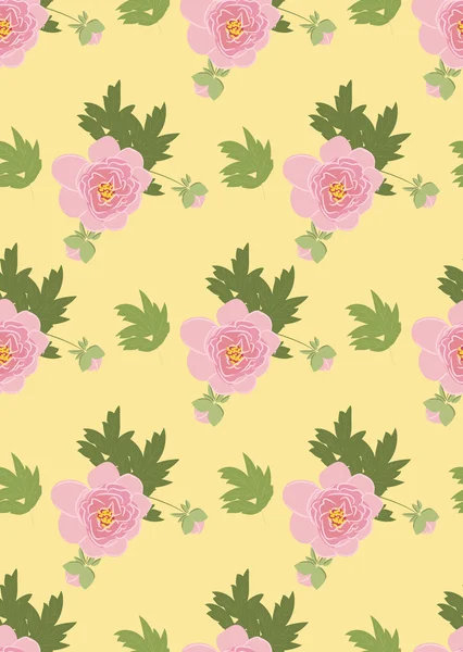 Pivoine florale texture vintage — Image vectorielle