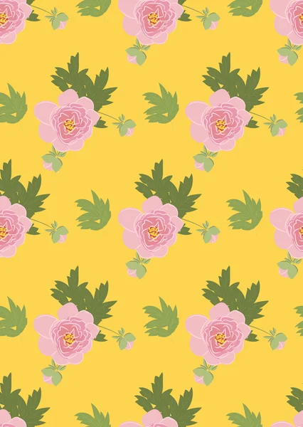 Peônia floral textura vintage — Vetor de Stock