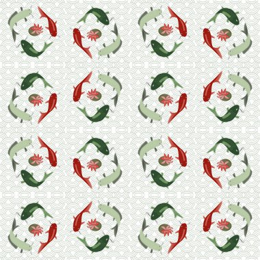 Japon motifi koi Yüzme