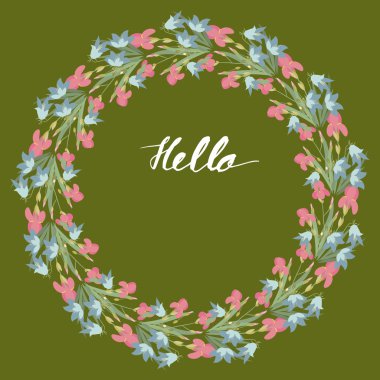 Iris ve bell çiçek çiçekler