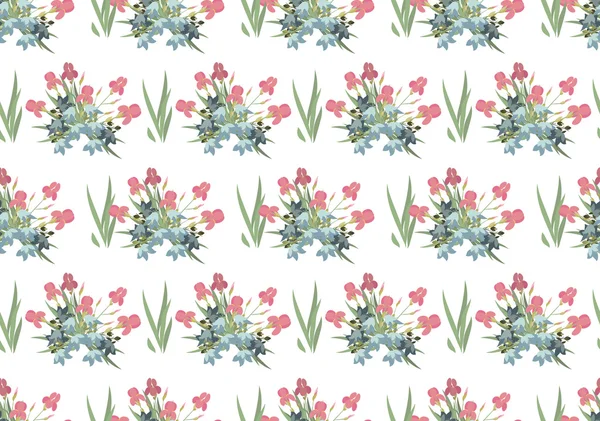 Iris floral et fleurs de cloche — Image vectorielle