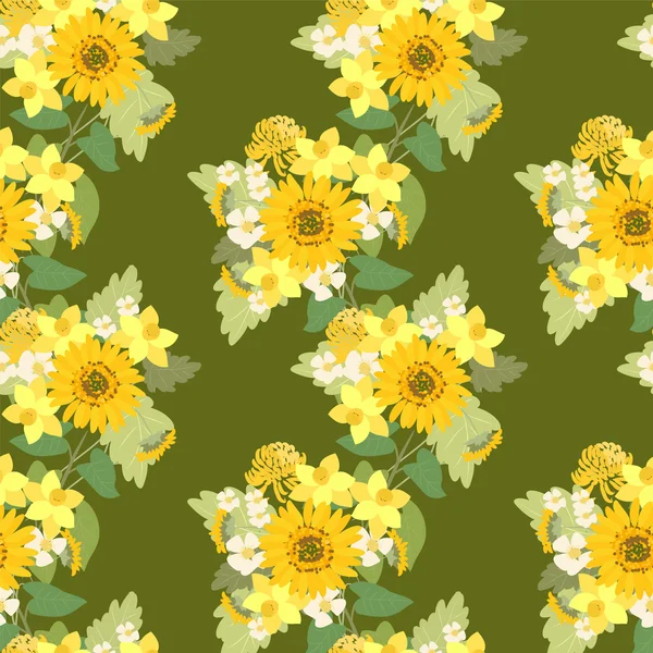 Slunečnice, liliovitých, jahody květů — Stockový vektor