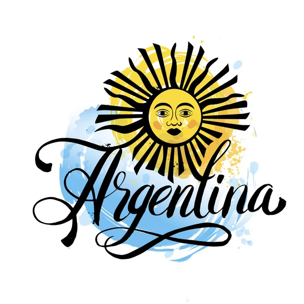 Tarjeta de la vendimia de Argentina - ilustración del vector del cartel, colores de la bandera argentina, efectos grunge se pueden quitar fácilmente — Archivo Imágenes Vectoriales