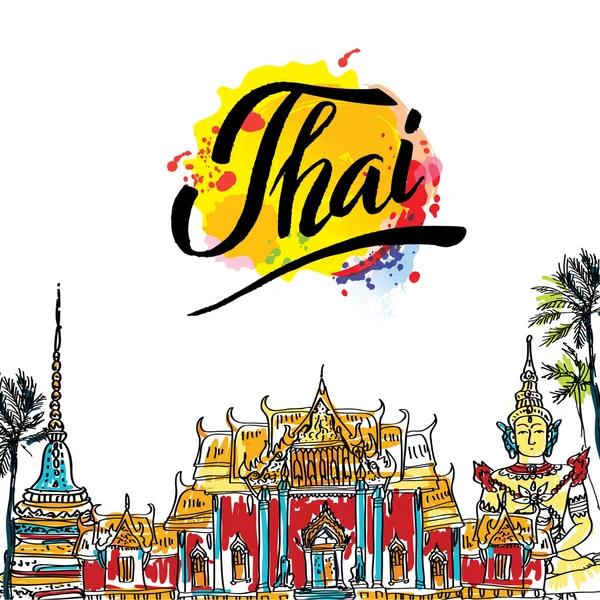 Vektorová ilustrace Info grafických prvků pro cestování do Thajska, — Stockový vektor