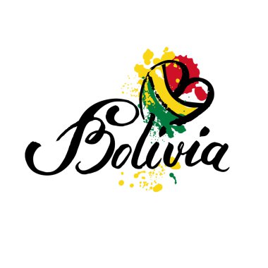 Bolivya hoş geldiniz. Bolivya'nın ulusal bayrak ile vektör hoş geldiniz kartı