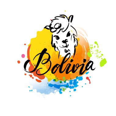 Bolivya hoş geldiniz. Bolivya'nın ulusal bayrak ile vektör hoş geldiniz kartı