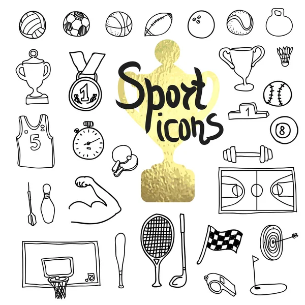 Icono de Doodle Sports. Ilustración vectorial . — Vector de stock
