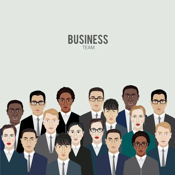 Équipe d'affaires. groupe d'employés de bureau . — Image vectorielle