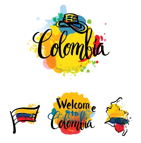 Ilustración vectorial día de independencia de Colombia . — Vector de stock