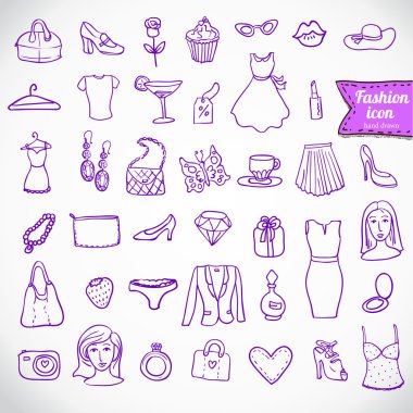 Moda ve güzellik Icon set