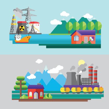 Modern düz tasarım kavramsal ekolojik